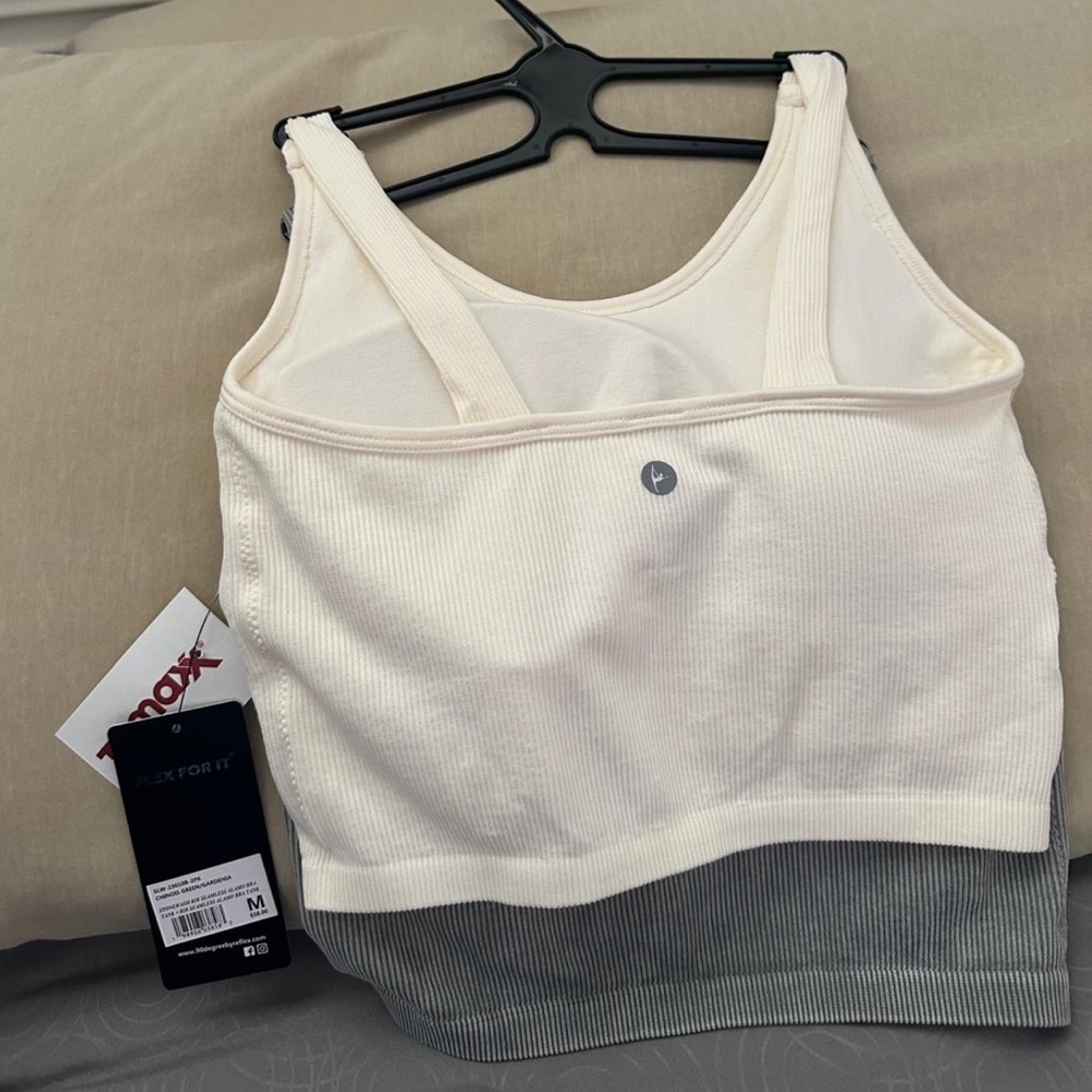 90 Degree By Reflex Cream Crop Top